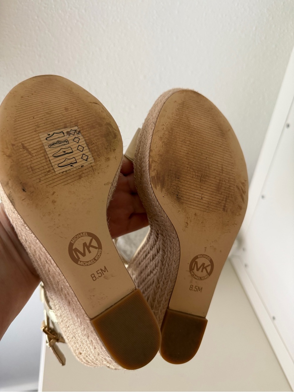 Michael Kors Metallic Gold Espadrille Wedge Sandals - Picture 6 of 7
